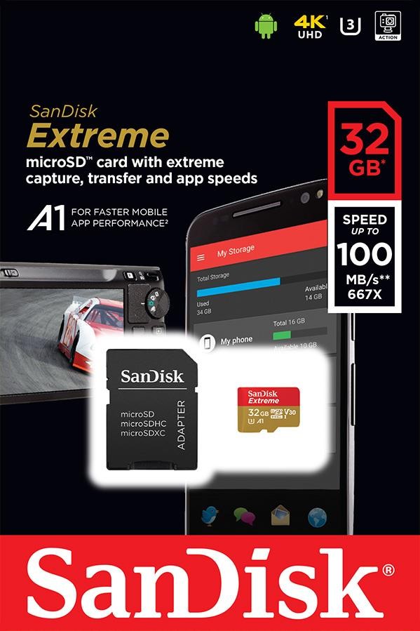 Карта памяти SanDisk 32GB microSDHC V30 A1 UHS-I U3 R100/W60MB/s 4K Extreme + SD (SDSQXAF-032G-GN6MA
Карта памяти SanDisk 32GB microSDHC V30 A1 UHS-I U3 R100/W60MB/s 4K Extreme + SD (SDSQXAF-032G-GN6MA