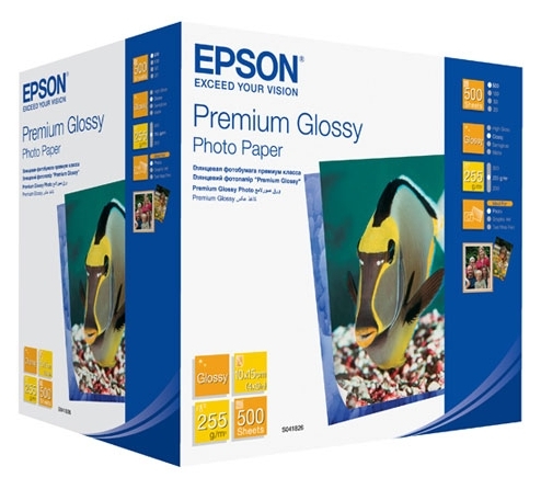 Папір Epson 100mmx150mm Premium Glossy Photo Paper, 500л. (C13S041826) в Києві
