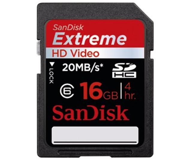 Картa пам'яті Sandisk Extreme HD Video SDHC Class 6 16GB в Києві