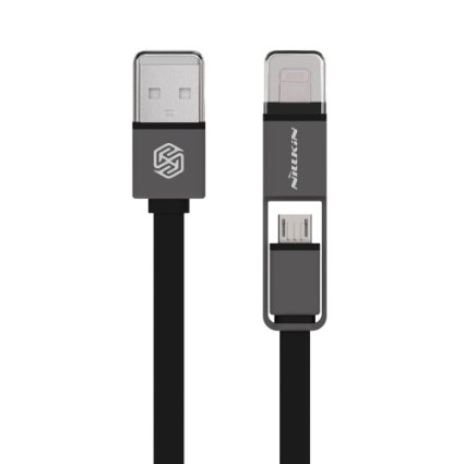 Кабель Nillkin USB - microUSB + Lightning Plus 1.2м Black (6274418) в Киеве