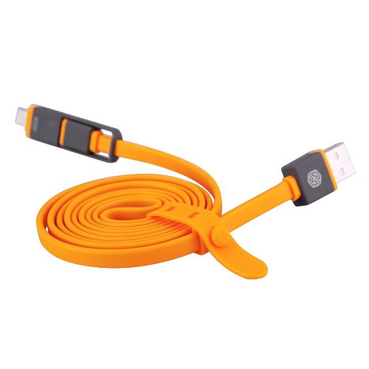 Кабель Nillkin USB - microUSB + Lightning Plus 1.2м Orange (6274421) в Києві