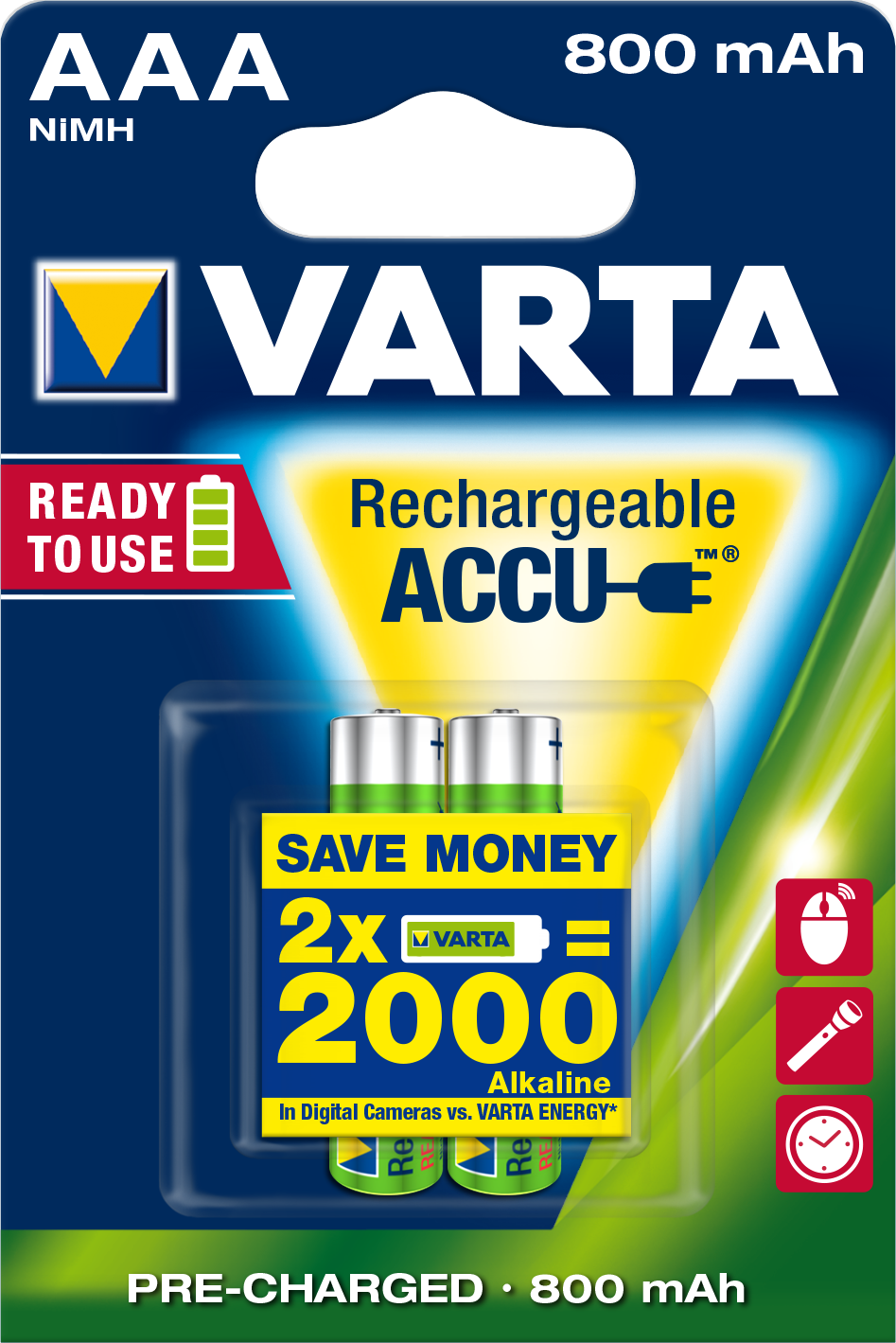 Аккумулятор VARTA ACCU AAA 800mAh BLI 2 (READY 2 USE) в Киеве