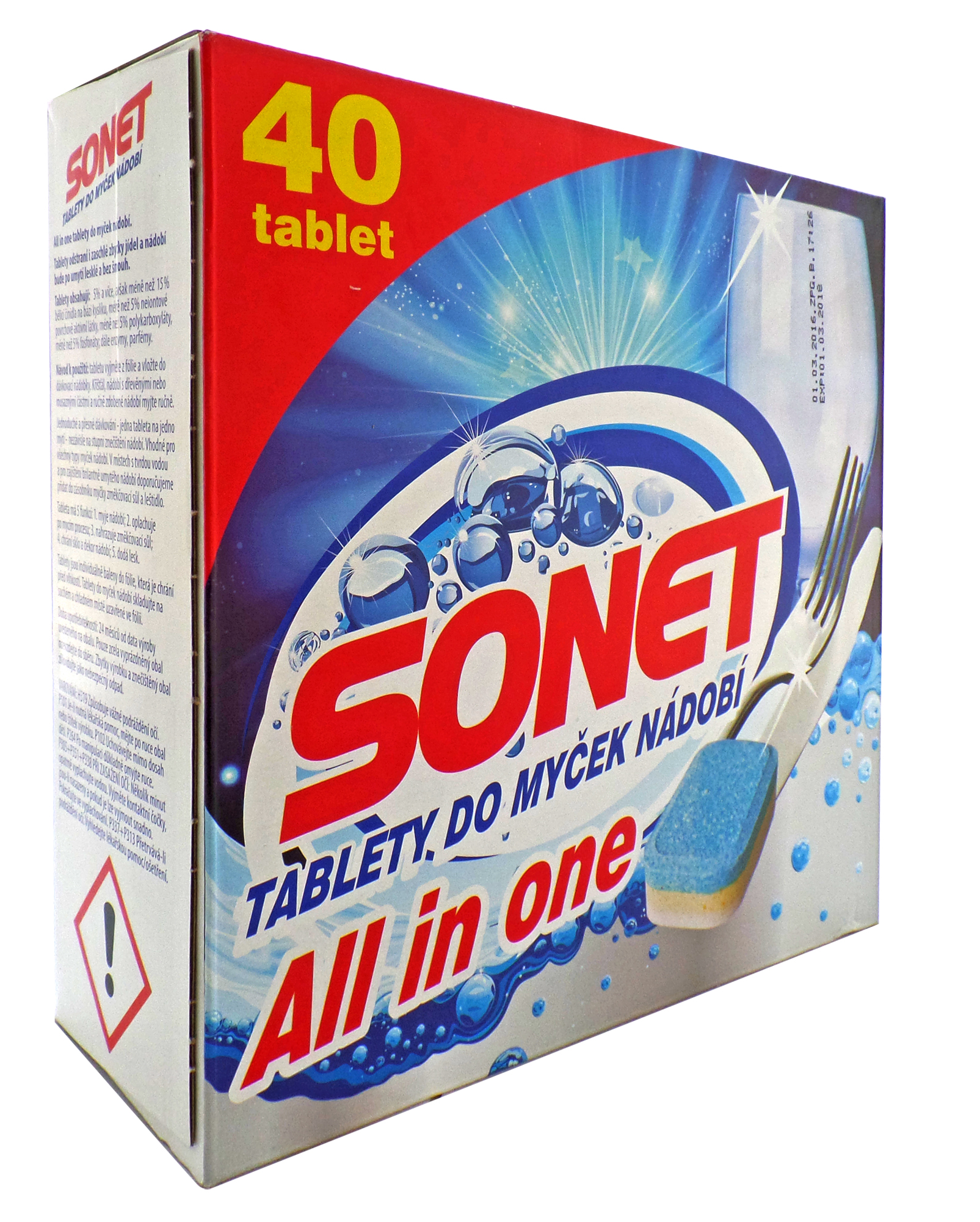Таблетки SONET для посудомоечных машин (40 шт в коробке) (8594010050046) в Киеве