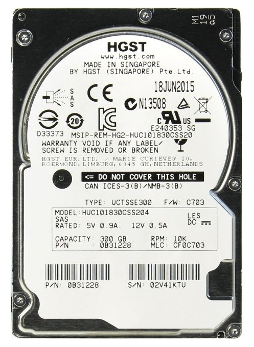 Жесткий диск 2.5" 300GB Hitachi Ultrastar C10K1800 10000RPM 128MB SAS 12Gb/S (0B31228) в Киеве