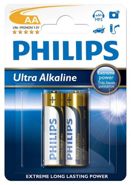 Батарейки Philips Ultra Alkaline LR6-E2B АА 2шт в Киеве