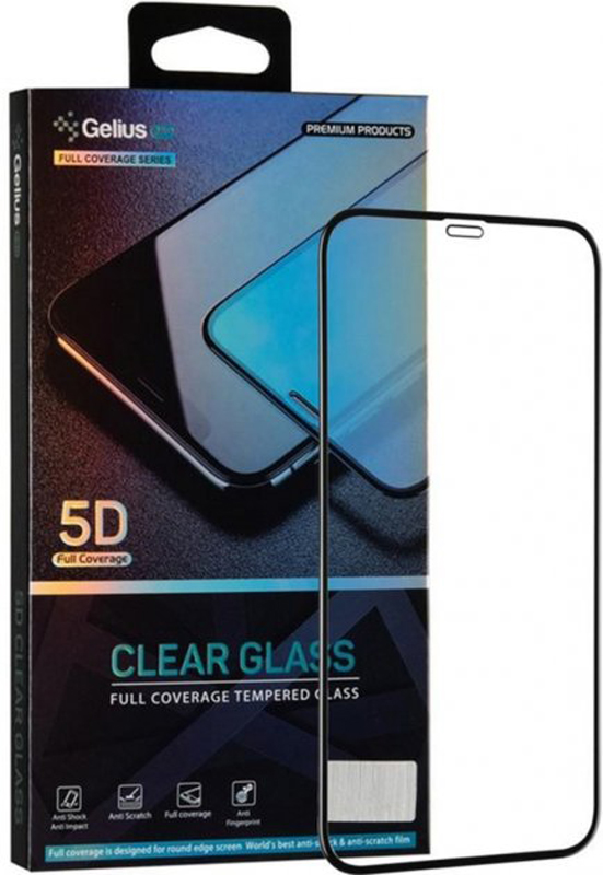 Захисне скло GELIUS Pro 5D Clear Glass для Apple iPhone 12 Pro Max Black (81700) в Києві