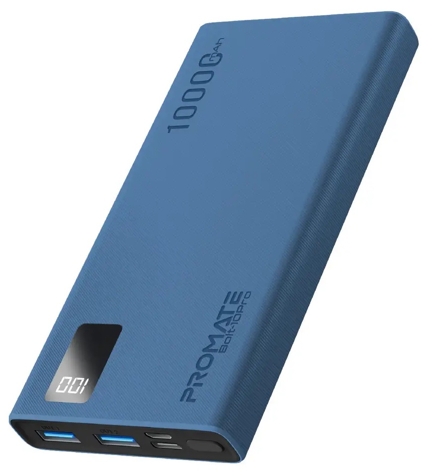 Универсальная мобильная батарея PROMATE Bolt-10pro 10000mAh 10W Blue в Киеве