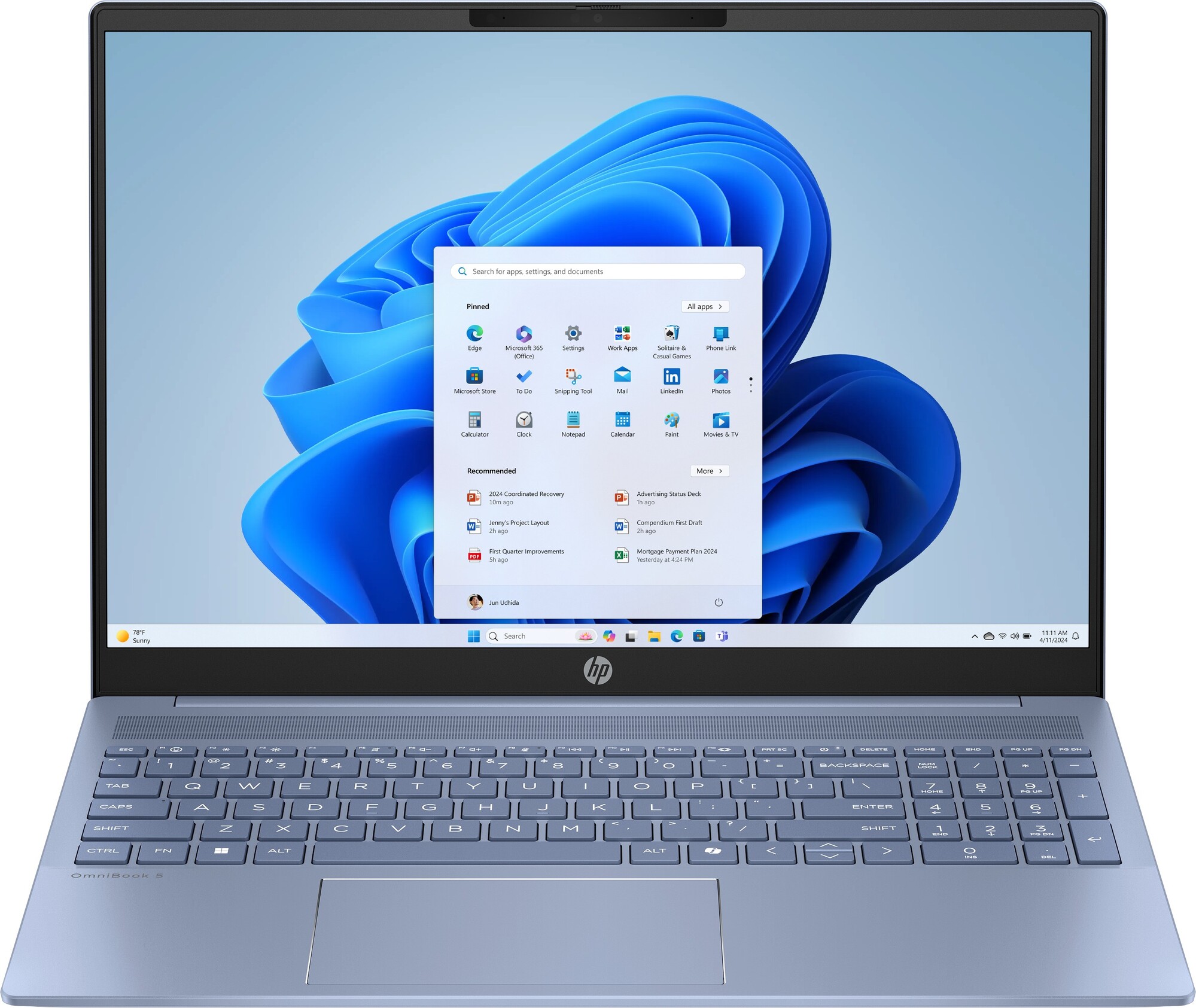 Ноутбук HP OmniBook 5 16-af1008ua блакитний (BV5W3EA) в Києві