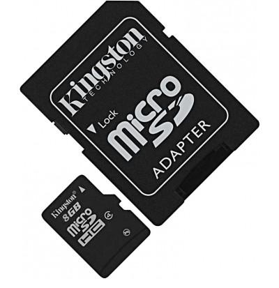 Карта памяти KINGSTON microSDHC 8 Гб (Class 4) + SD адаптер (SDC4/8GB) Карта памяти KINGSTON microSDHC 8 Гб (Class 4) + SD адаптер (SDC4/8GB)