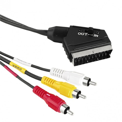 Кабель HAMA 43179 Scart -3 RCA, 3м (с переключателем in/out) Кабель HAMA 43179 Scart -3 RCA, 3м (с переключателем in/out)