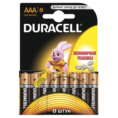 Батарейки DURACELL LR03 (ААА) MN2400 (8 шт.) Батарейки DURACELL LR03 (ААА) MN2400 (8 шт.)