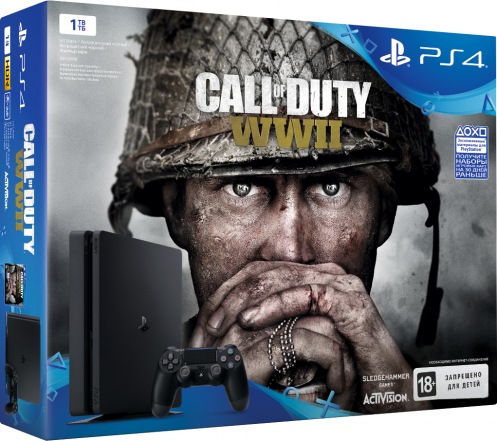 Консоль Sony PS4 Slim 1TB Black (Call of Duty WWII) Консоль Sony PS4 Slim 1TB Black (Call of Duty WWII)