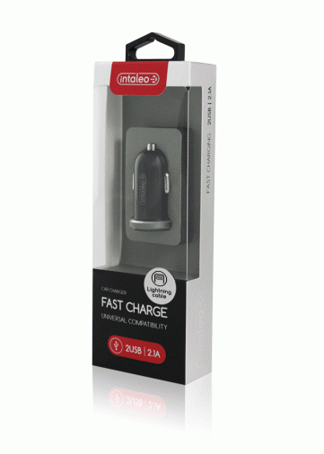 Авто зарядное устройство Intaleo CCG212 (2USB2.1A) Black + Lightning Авто зарядное устройство Intaleo CCG212 (2USB2.1A) Black + Lightning