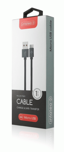 Кабель Intaleo CBGNYM1 USB-MicroUSB/1м/К/Grey Кабель Intaleo CBGNYM1 USB-MicroUSB/1м/К/Grey