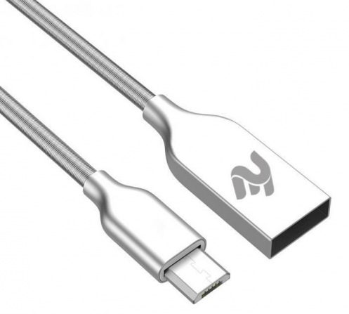 Кабель 2E USB/MicroUSB Spring Metal 1m Silver (2E-CCTM36M-1S) Кабель 2E USB/MicroUSB Spring Metal 1m Silver (2E-CCTM36M-1S)