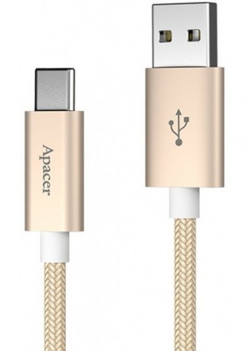 Кабель APACER DC111 Type-C to USB2.0 Золотой (APDC111C-1) Кабель APACER DC111 Type-C to USB2.0 Золотой (APDC111C-1)