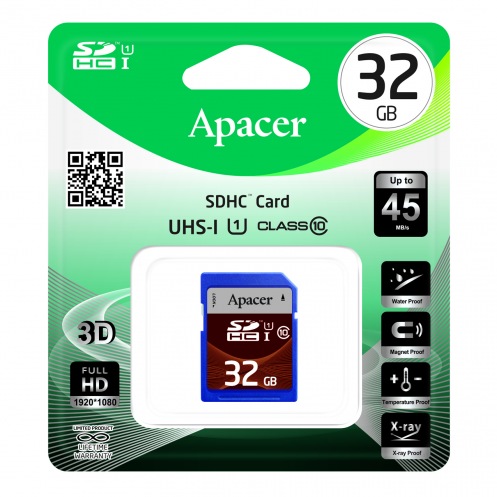 Карта памяти Apacer 32GB SDHC Class 10 UHS-I Карта памяти Apacer 32GB SDHC Class 10 UHS-I