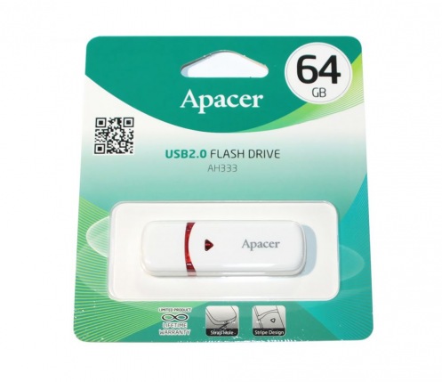 USB-накопитель Apacer 64Gb USB 2.0 (AP64GAH326W-1) White USB-накопитель Apacer 64Gb USB 2.0 (AP64GAH326W-1) White