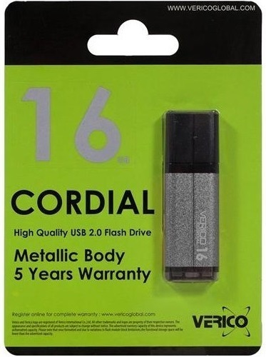 Накопитель Verico USB 16Gb Cordial Gray Накопитель Verico USB 16Gb Cordial Gray