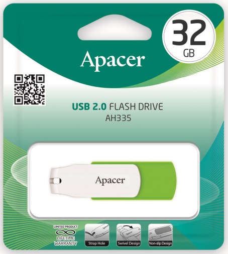 Флешка USB Apacer AH335 32GB Green (AP32GAH335G-1) Флешка USB Apacer AH335 32GB Green (AP32GAH335G-1)