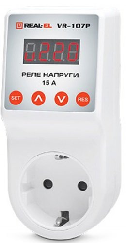 Реле напруги REAL-EL VR-107P, білий Реле напруги REAL-EL VR-107P, білий