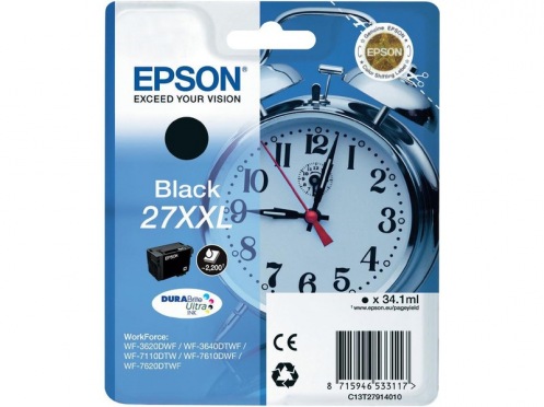 Картридж Epson WF-7620 black XXL 2200 стр. (C13T27914022) Картридж Epson WF-7620 black XXL 2200 стр. (C13T27914022)