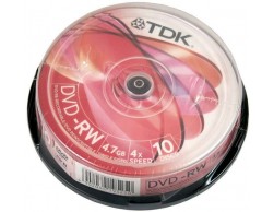 DVD+RW TDK 4,7Gb 1-4х Cake (10шт.) DVD+RW TDK 4,7Gb 1-4х Cake (10шт.)