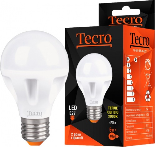 Лампа Tecro T2-A60-5W-4K-E27 Лампа Tecro T2-A60-5W-4K-E27
