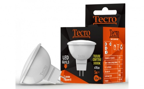 Лампа Tecro T-MR16-5W-3K-GU5,3 Лампа Tecro T-MR16-5W-3K-GU5,3