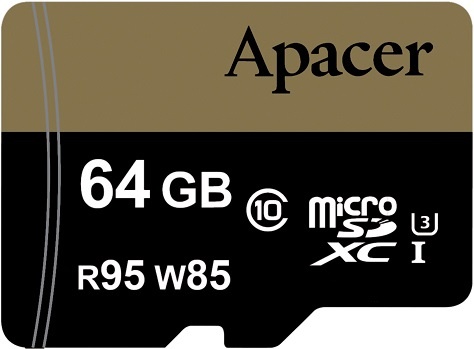 Карта памяти Apacer microSDXC 64GB UHS-I U3+adapter (R95, W85MB/s) Карта памяти Apacer microSDXC 64GB UHS-I U3+adapter (R95, W85MB/s)