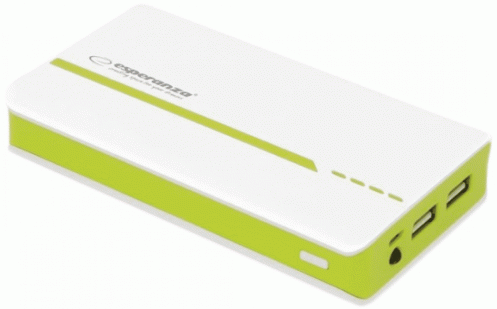 Универсальная мобильная батарея ESPERANZA 11000 mA h White-Green EMP107WG Универсальная мобильная батарея ESPERANZA 11000 mA h White-Green EMP107WG