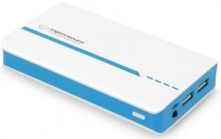 Универсальная мобильная батарея ESPERANZA 11000 mAh White-Blue EMP107WB Универсальная мобильная батарея ESPERANZA 11000 mAh White-Blue EMP107WB