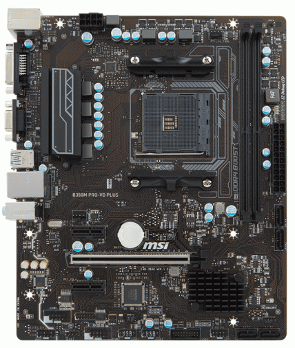Материнская плата MSI B350M PRO-VD PLUS (sAM4 B350) mATX Материнская плата MSI B350M PRO-VD PLUS (sAM4 B350) mATX