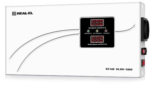 Стабилизатор REAL-EL STAB SLIM-500 White Стабилизатор REAL-EL STAB SLIM-500 White