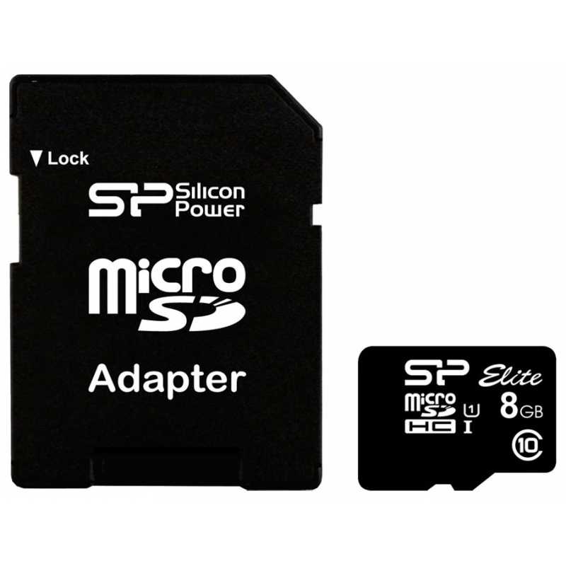 Карта памяти Silicon Power microSDHC 8 GB Class 10 UHS-I Elite + adapter (SP008GBSTHBU1V10-SP) в Киеве