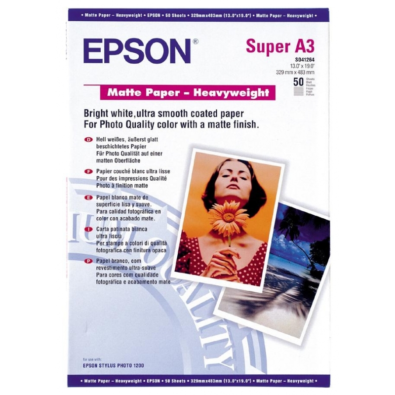 Бумага Epson A3+ Matte Paper Heavyweight, 50л. (C13S041264) в Киеве