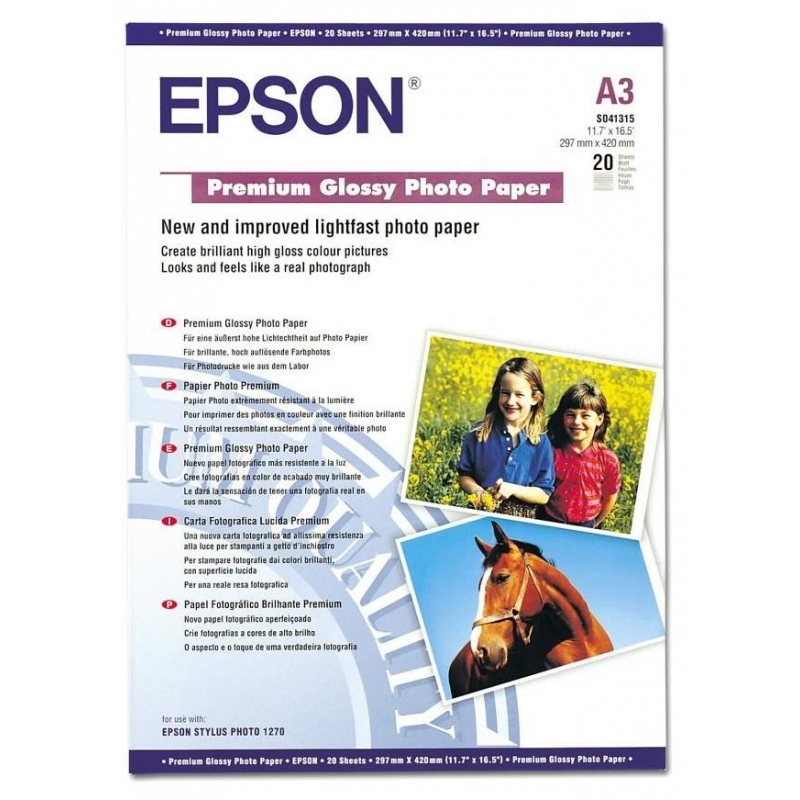 Бумага Epson A3+ Premium Glossy Photo Paper, 20л. (C13S041316) в Киеве