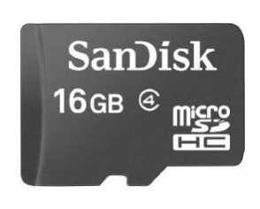 Карта памяти SanDisk microSDHC 16Gb Class 4 + SD адаптер (SDSDQM-016G-B35A) в Киеве