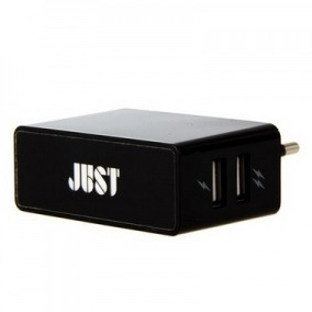 Мережевий зарядний пристрій JUST Thunder Dual USB Wall Charger (2.1A / 10W, 2USB) Black (WCHRGR-THND в Києві