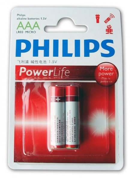 Батарейка PHILIPS PowerLife LR03-P2B ААА бл.2 шт в Києві