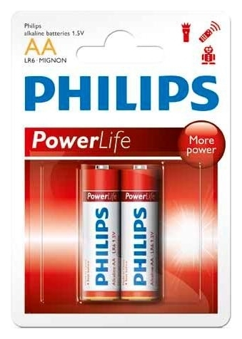 Батарейки PHILIPS PowerLife LR6-P2B АА бл.2 шт в Киеве
