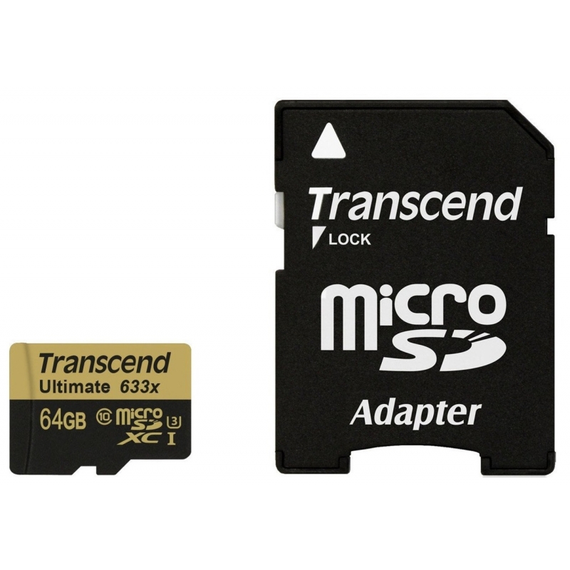 Карта пам'яті Transcend Ultimate microSDXC 64Gb Class 10 UHS-I U3 R95/W85MB/s 4K Video (TS64GUSDU3) в Києві