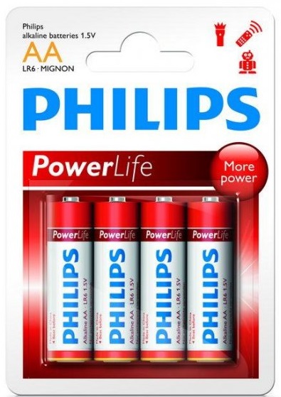 Батарейка PHILIPS PowerLife LR6-P4B АА бл.4 шт в Києві