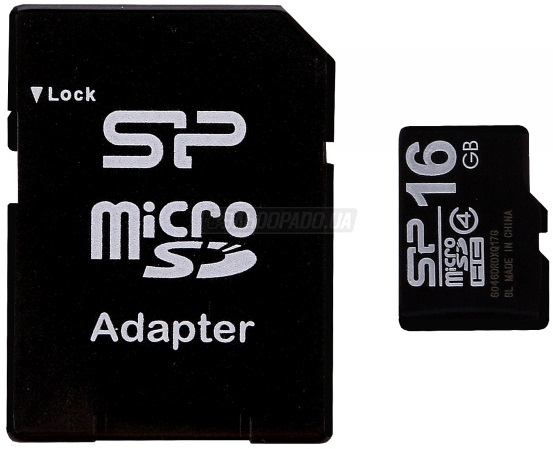 Карта пам'яті Silicon Power microSDHC 16 GB card Class 4 +adapt в Києві