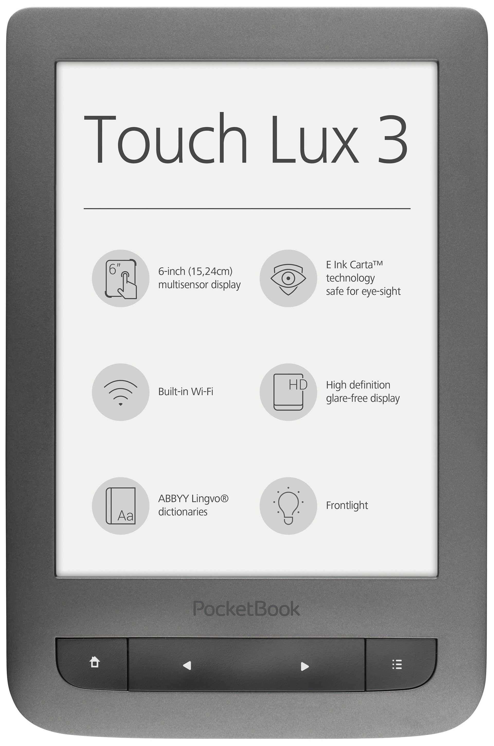Электронная книга с подсветкой Pocketbook 626 Touch Lux3 Grey в Киеве