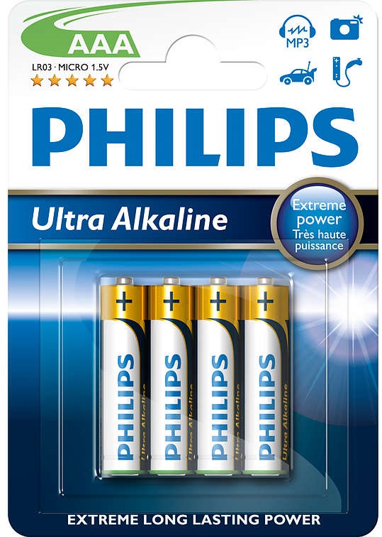 Батарейка PHILIPS Ultra Alkaline LR03-E2B ААА бл.4шт в Києві