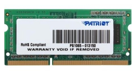 Память SoDimm Patriot 1x4Gb DDR3 1600Mhz 1.35V (PSD32G1600L81S) в Киеве