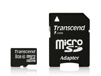 Карта пам'яті TRANSCEND microSDHC 8 Gb (Class10) + SD-adapter (TS8GUSDHC6) в Києві