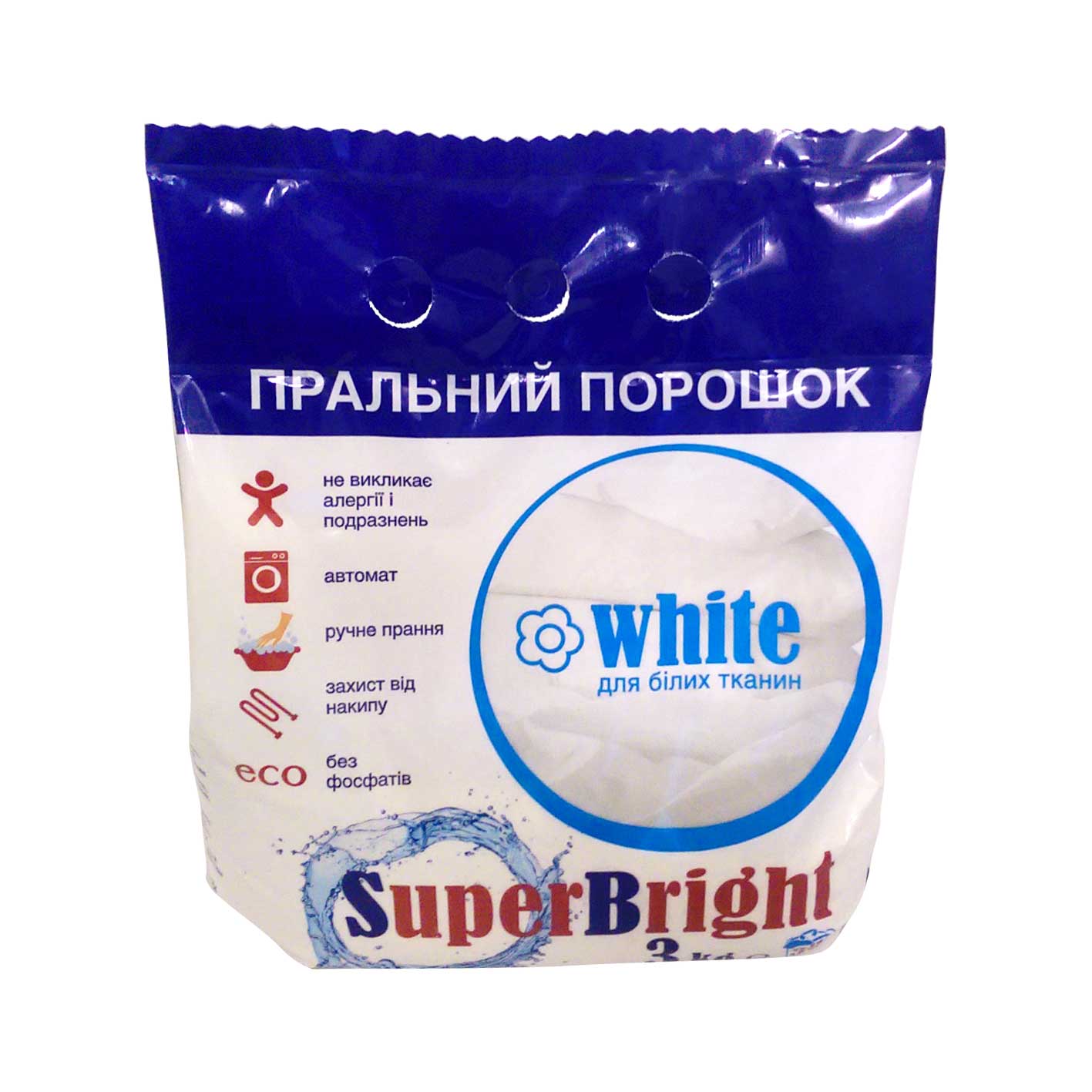 Стиральный порошок Super Bright для белого 3 кг в Києві