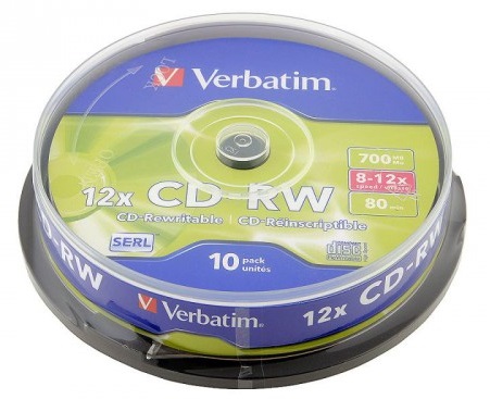 VERBATIM CD-RW 700Mb 12x Cake 10 pcs 43480 в Киеве